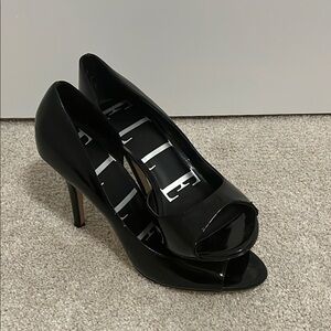 Elle Black Peep Toe Heels